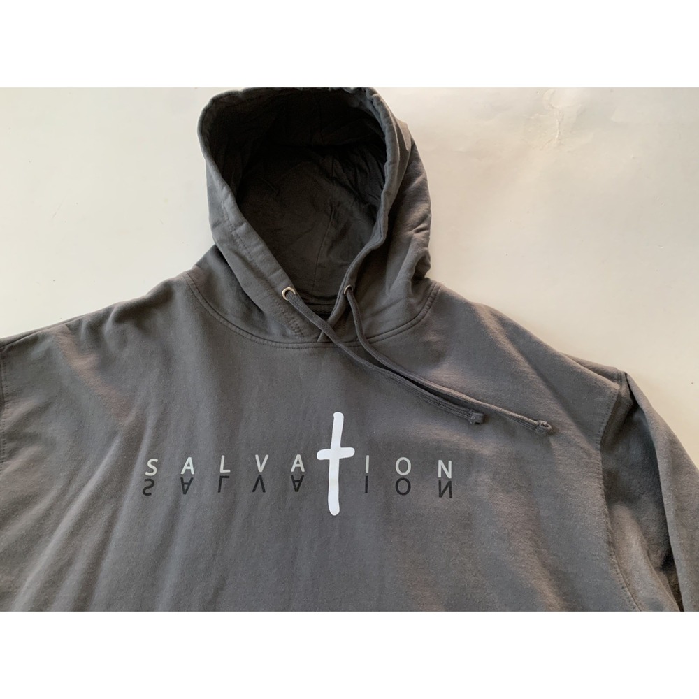 Impact Clothing Salvation Hoodie Men's 2XL Gray Ephesians 2:8 Christian Baggy